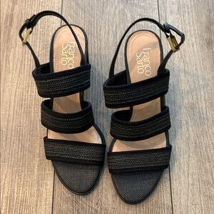New! Franco Sarto Black Multi-Strap heels  Sandals size 9